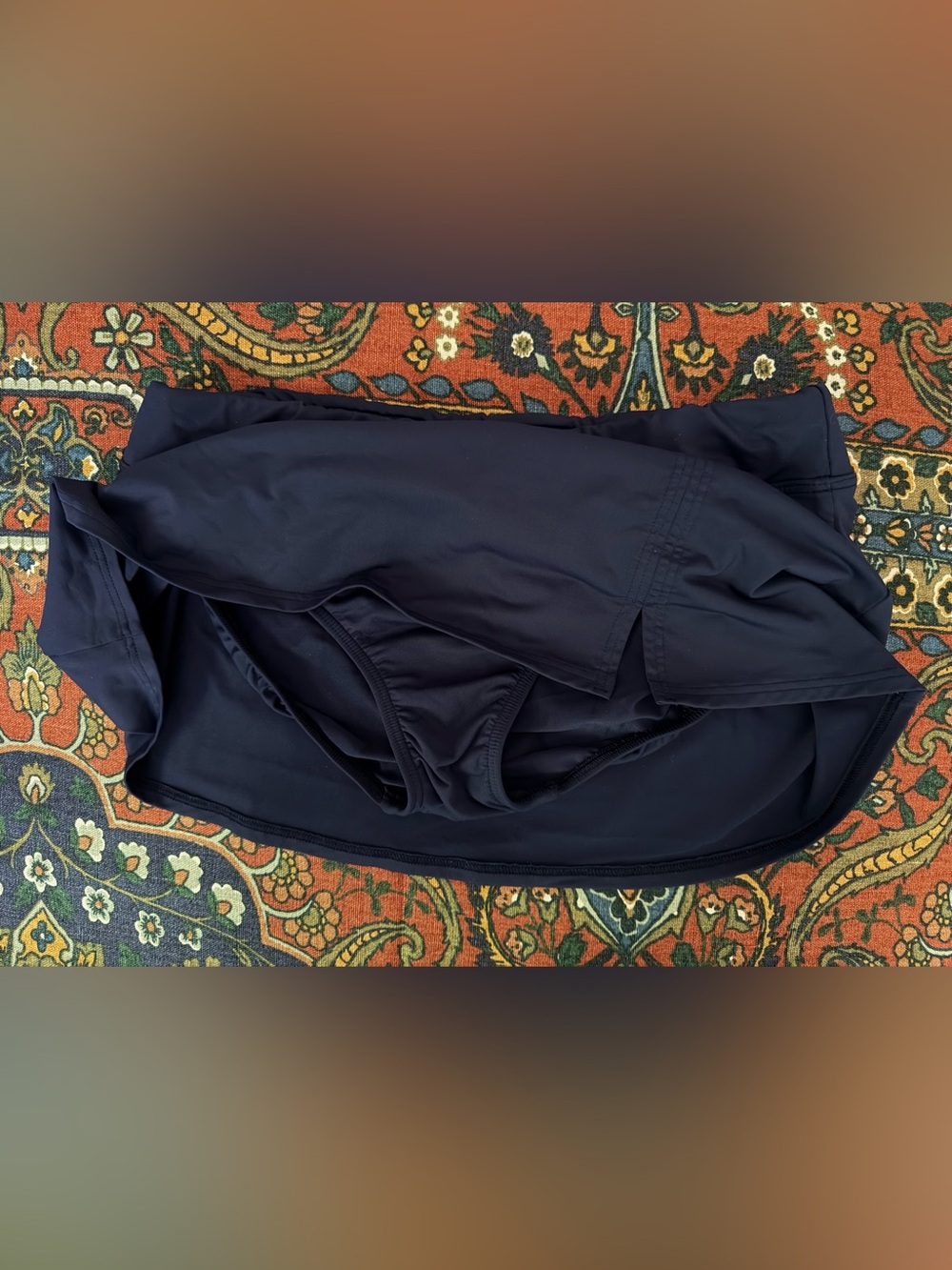 Lands' End Navy Active Swim Skirt UPF 50 & chlorine resistant performance fabric - Picture 5 of 7